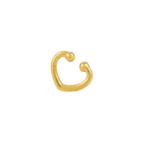 Gold heart-shaped ear cuff non-piercing minimalist geometric ear clip jewelry item.