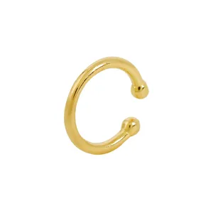 Gold C-shaped ear cuff non-piercing cartilage clip earring minimalist daily jewelry