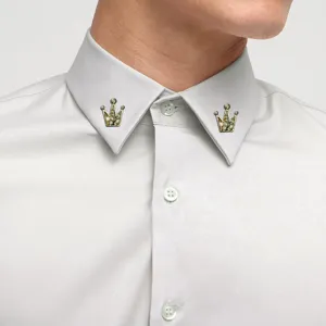 Squisite spille per colletto a corona di cristallo per uomo, eleganti accessori per camicia.