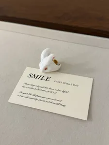 Chic niche drip oil 3D white rabbit ring open adjustable fashion finger ring jewelry accessory