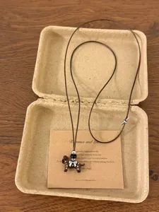 Korean style spotted puppy pendant necklace adjustable sweater chain fashion women accessory