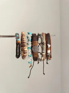 Vintage multi-layer stacked beaded bracelet set for women bohemian retro style chic wrist jewelry