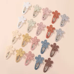 Lot de barrettes à cheveux en tissu coloré avec motifs de marguerites pour filles