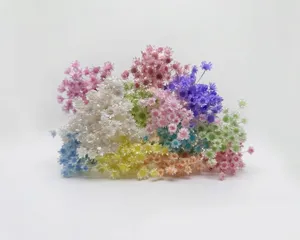 Detailed close-up of colorful dried Brazil Star Flowers for DIY craft materials