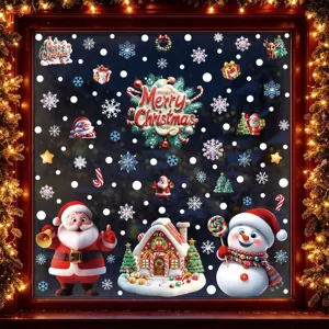 Weihnachtsfensteraufkleber statische Haftbilder Weihnachtsmann Schneemann Glas Dekor