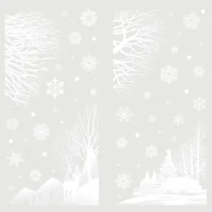 Pegatinas de ventana de Navidad ciervo copo de nieve estáticas para vidrio fiesta invierno