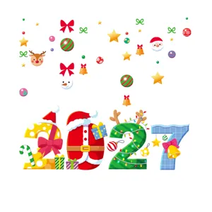 Kerst 2027 raamstickers statische kleefkracht vakantie glasdecors feestdecoratie.
