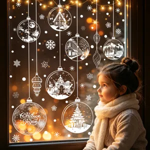 Weihnachten Fensteraufkleber statische Schneekugeln Dekoration für den Partybedarf