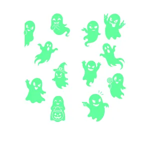 Halloween lumineux fantome autocollants statiques fluorescent effrayant fenetre verre decal