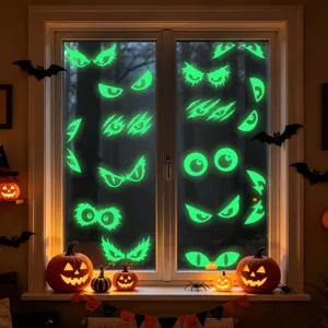 Halloween lichtgevende raamstickers griezelige ogen muurstickers feest decoratie