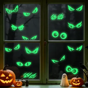 Halloween glow in the dark oog raamstickers lichtgevende glasstickers voor griezelfeest