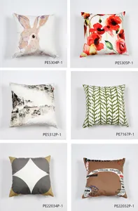 Set of 6 decorative throw pillow covers with diverse printed patterns for sofa car home.
