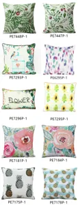 Bedruckter Kissenbezug mit Blumen und geometrischen Mustern für Sofa und Schlafzimmer.