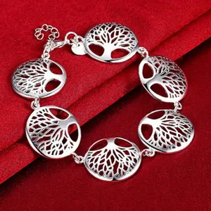 Bracciale Albero della Vita in Argento Donna Moda Charm Gioiello Regalo Design Elegante
