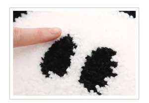 Halloween cute ghost tufted pillowcase fabric detail view, soft plush texture close-up.