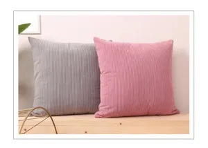 Modern minimalist corduroy cushion cover set, soft striped pillowcase for home living room decor.