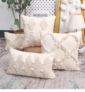 Nordisch minimalistischer Kissenbezug mit Tufting Boho Heimtextilien Deko Kissenhülle