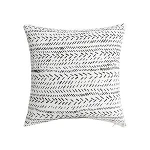 Geometric Print Linen Cotton Pillow Cover Nordic Style Square Throw Pillow Case For Sofa Office Home Decor