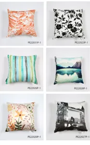 Detailed view of Nordic style printed throw pillow covers featuring diverse plant and floral designs.