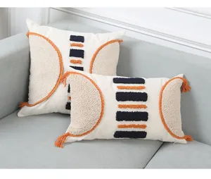 Moroccan tufted throw pillow cover geometric decorative cushion for modern sofa living room