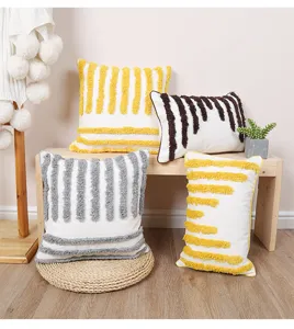 Nordic style tufted throw pillow cover modern geometric sofa cushion home decor detail