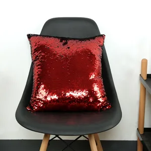 Roter Pailletten Kissenbezug glitzernd Deko Kissenhülle für Sofa Bett Auto Dekoration
