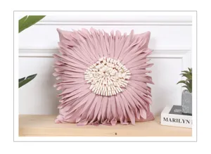 Modern luxury flower throw pillow cover pink 3d petal cushion case for sofa home decor
