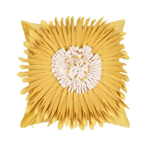 Fodera per Cuscino Decorativa 3D con Motivo Floreale Ricamato margherita Girasole Fodera per Cuscino Moderna Minimalista per Divano Letto Arredamento
