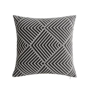 Moderne minimalistische geometrische jacquard kussenhoes, stijlvolle bankkussenhoes thuis.