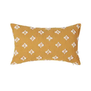 Gelber getufteter Kissenbezug boho geometrischer dekorativer Kissenbezug für Sofa Bett Heimdekoration