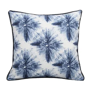 Cotton Linen Throw Pillow Cover Blue White Tie-Dye Digital Printed Cushion Cover For Living Room Home Decor
