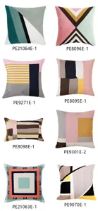 Modern geometric embroidered cushion cover for sofa bed and living room home decor.