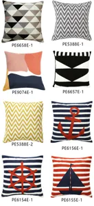 Modern minimalist tufted throw pillow cover geometric nautical decorative cushion case set
