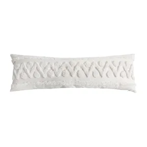 Fodera per cuscino lombare lungo stile boho con texture geometrica tufted decorativa