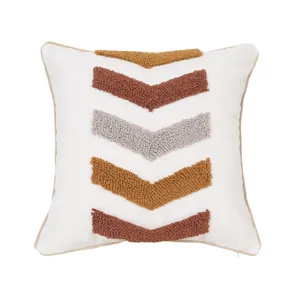 Tufted Throw Pillow Cover Geometric Nordic Style Cotton Blend Decorative Cushion Case For Sofa Bed Living Room