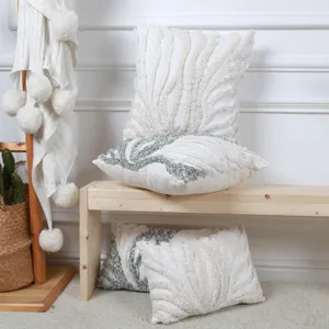 Nordic Tufted Embroidery Cushion Cover Cotton Linen Geometric Striped Decorative Throw Pillow Case For Living Room