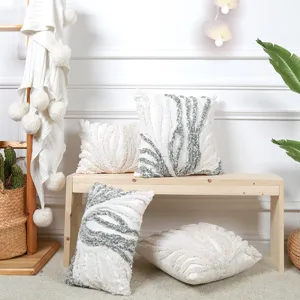 Nordic tufted throw pillow cover 3D embroidery decorative cushion for sofa living room