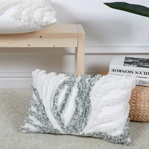 Tufted lumbar pillow cover boho cushion cover decorative throw pillow for living room decor