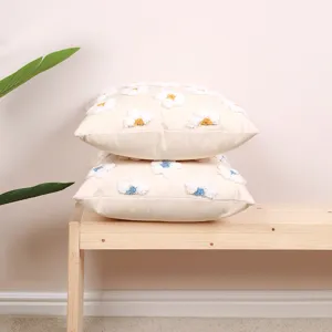 Skandinavischer Gänseblümchen Kissenbezug mit Tufting, ästhetisches Sofakissen für Zuhause.