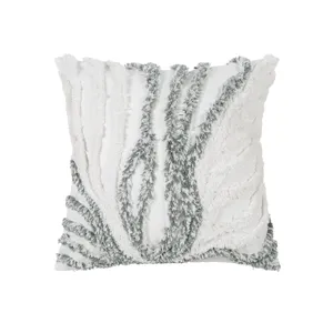 White tufted throw pillow cover 18x18 inch Nordic style decorative cushion cover for sofa