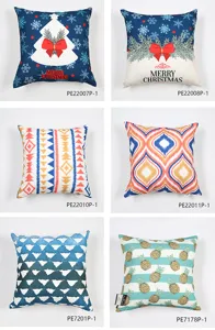 Fundas de cojín decorativas de estilo nórdico con estampados geométricos y navideños.