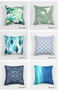 Fundas de cojín estampadas de estilo nórdico con motivos de hojas y geométricos para sofá.