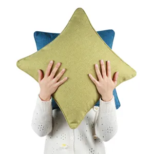 Linen throw pillow cover solid color square cushion case for living room sofa bedroom decor