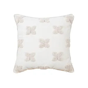 Minimalist tufted throw pillow cover white geometric decorative cushion case for sofa couch bed