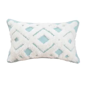 Tufted geometric throw pillow cover cotton linen decorative cushion case for sofa bedroom