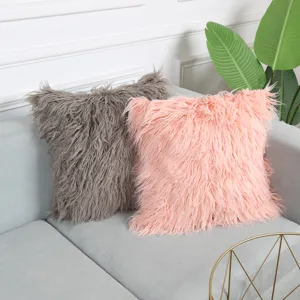 Fluffy shaggy plush throw pillow cover Nordic style soft decorative cushion case for sofa home