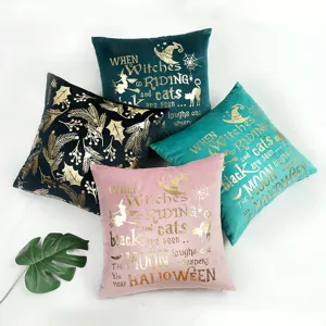 Velvet Hot Stamping Letter Throw Pillow Cover Decorative Cushion Case For Sofa Bed Living Room Modern Luxury Home Decor