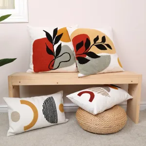 Set di fodere per cuscini tufted geometriche astratte moderne per divano salotto.