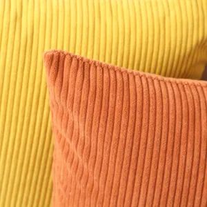 Corduroy throw pillow cover solid color minimalist striped cushion case for home office decor