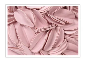 Pink 3D flower petal pillow cover detail shot, soft plush fabric home decor cushion case.